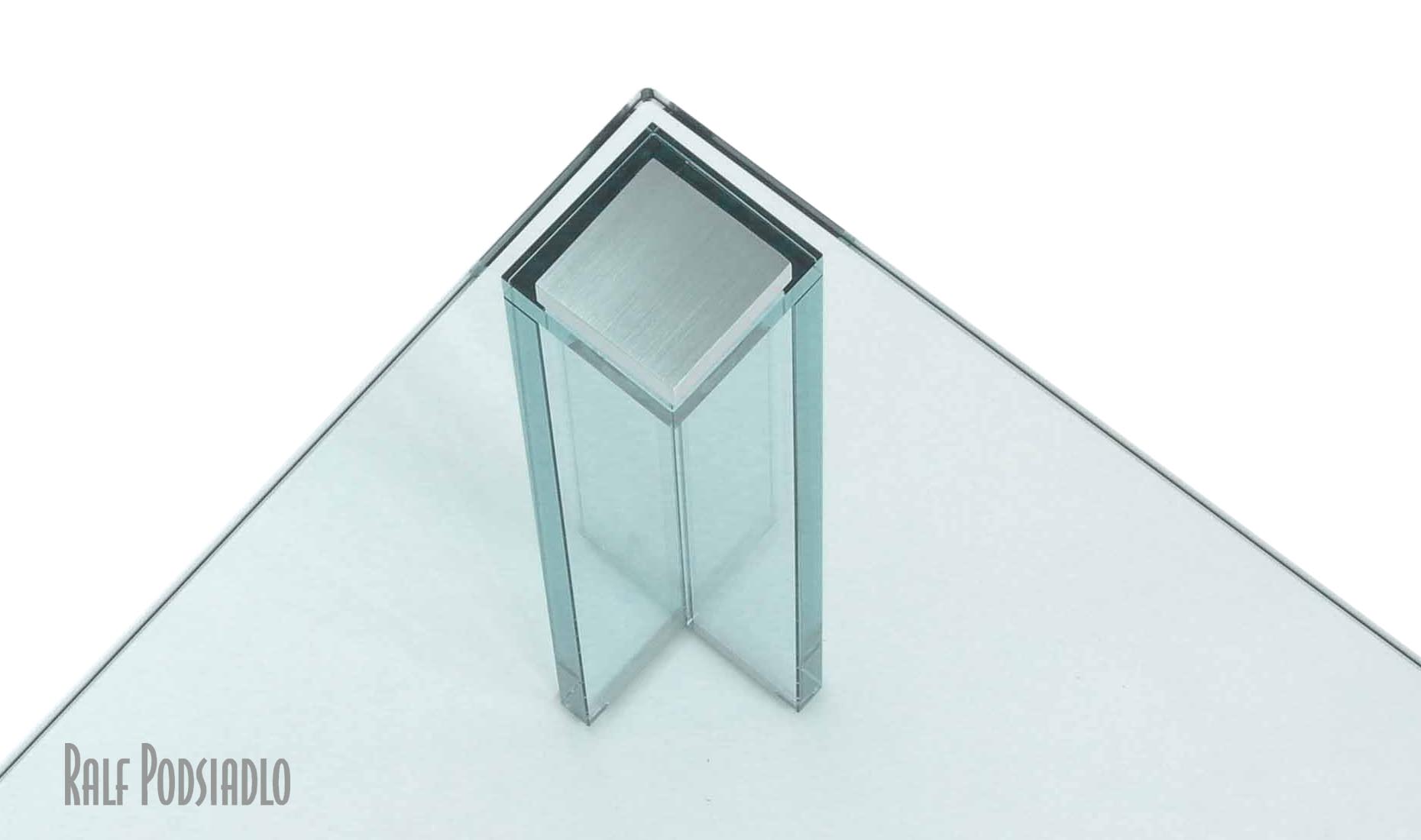 Glastische nach Maß RETTAN - DETAIL - Glas, Edelstahl oder Messing