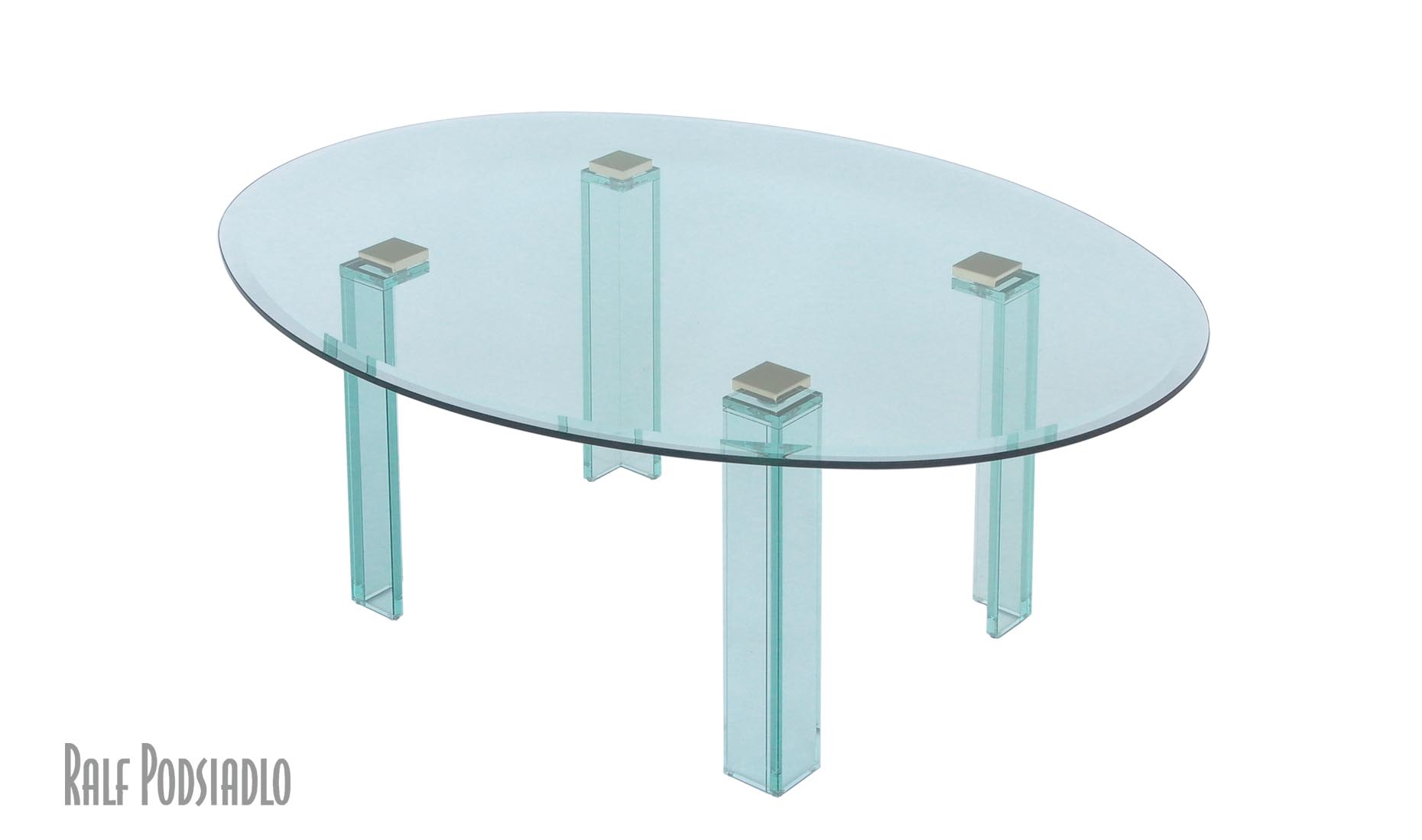 Glastische nach Maß RETTAN-OVAL - Glas, Messing oder Edelstahl