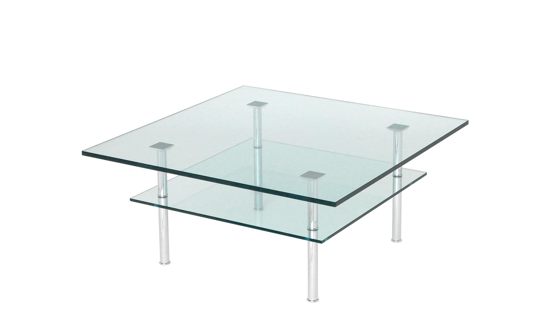 Couchtisch nach Maß DUO-Q H41 - Glas, Edelstahl oder Chrom