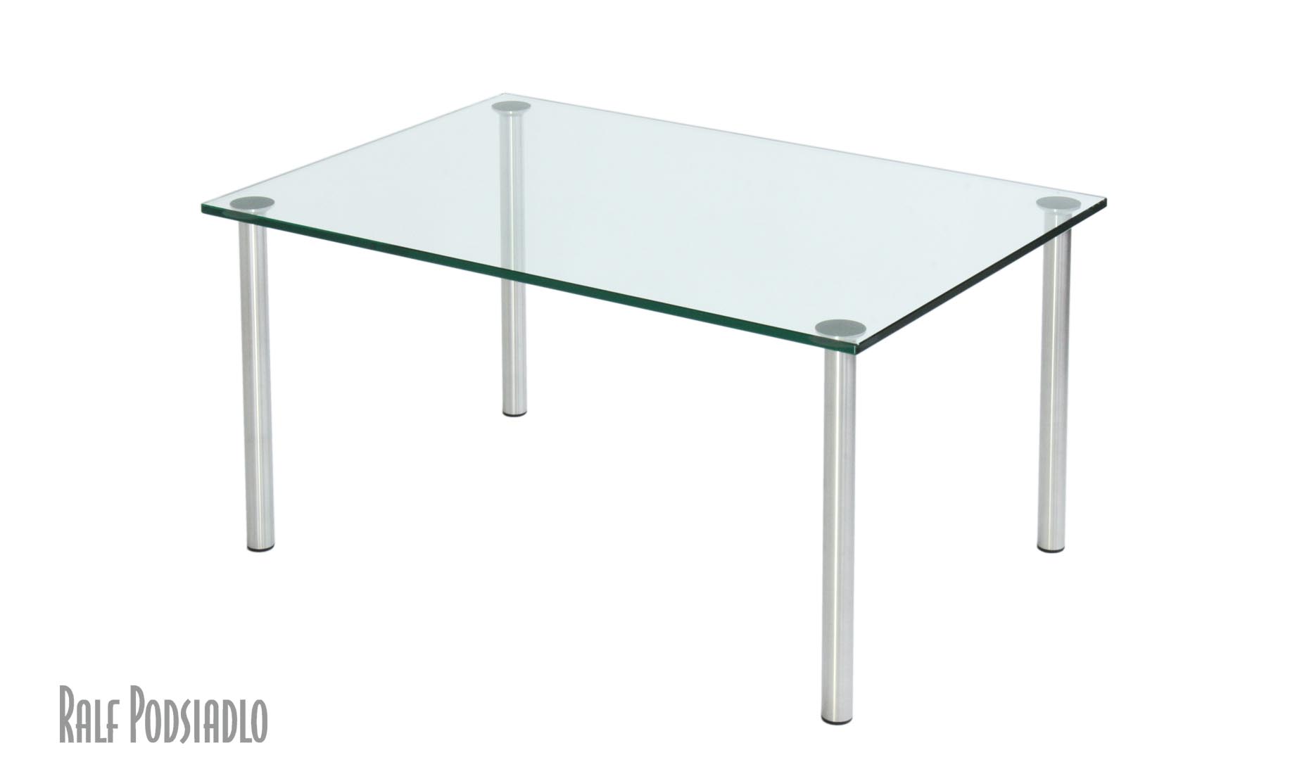 rechteckige Glasplatte und Tischhöhe nach Maß