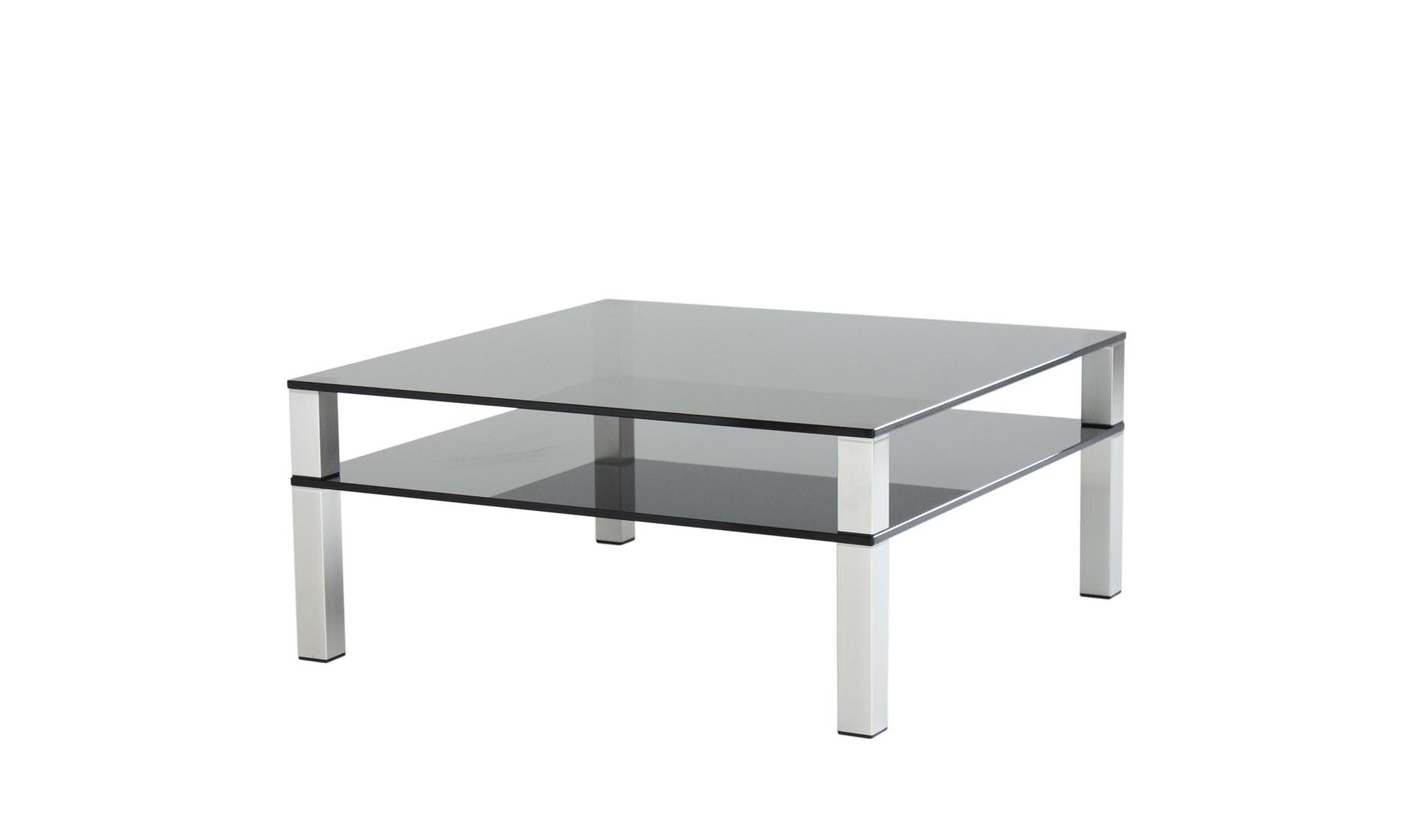 Glastisch made in Germany CUB-DUO-OUT Rauchglas-Edelstahl