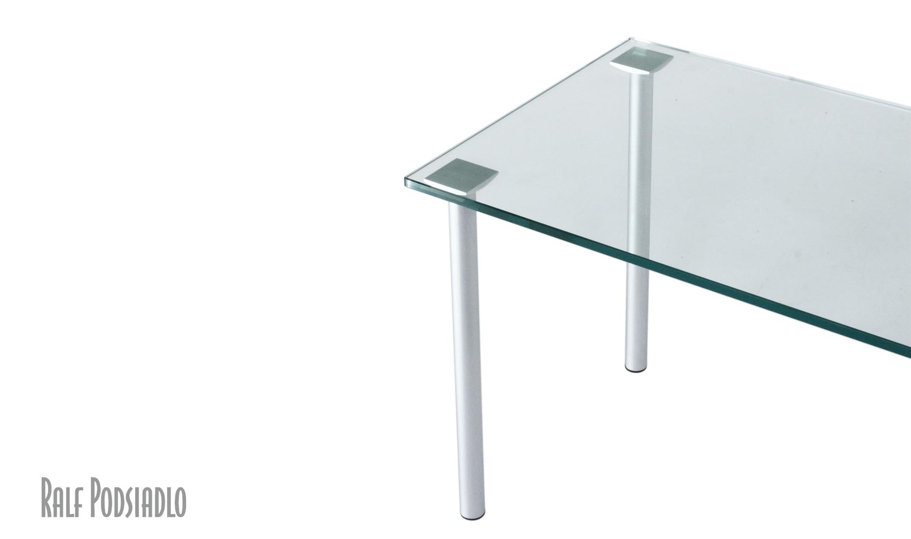 Couchtische VARIUS-OUT, Glasplatte rechteckig oder quadratisch, Gestell Chrom matt