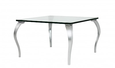 Couchtisch nach Maß BARROCO - Glasplatte 15mm, Alu Guß