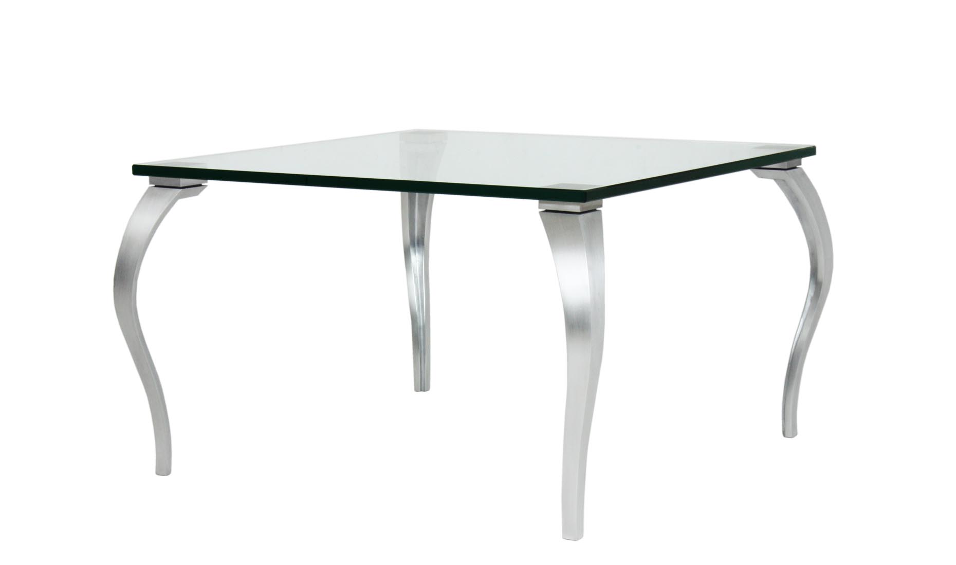 Couchtisch nach Maß BARROCO - Glasplatte 15mm, Alu Guß
