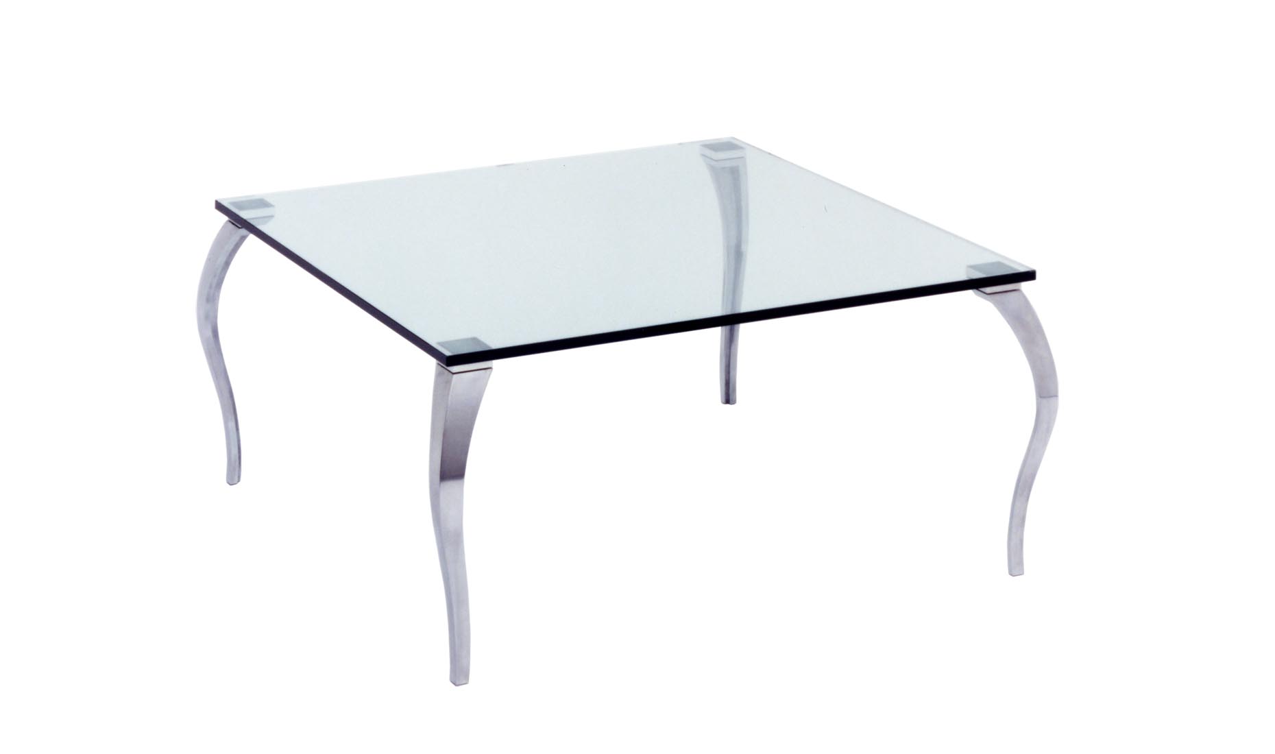 Glastisch nach Maß BARROCO - Floatglas, Aluminium poliert