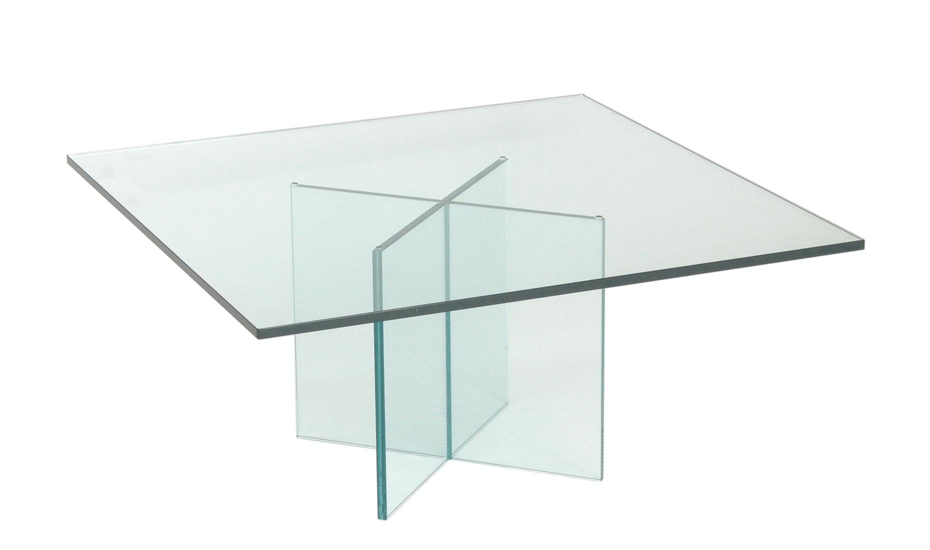 Couchtisch pure Glas CROSS-H42cm-90x90cm Glastische nach Maß