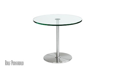 CENTRO runde Beistelltische nach Maß, Glasplatte D50cm