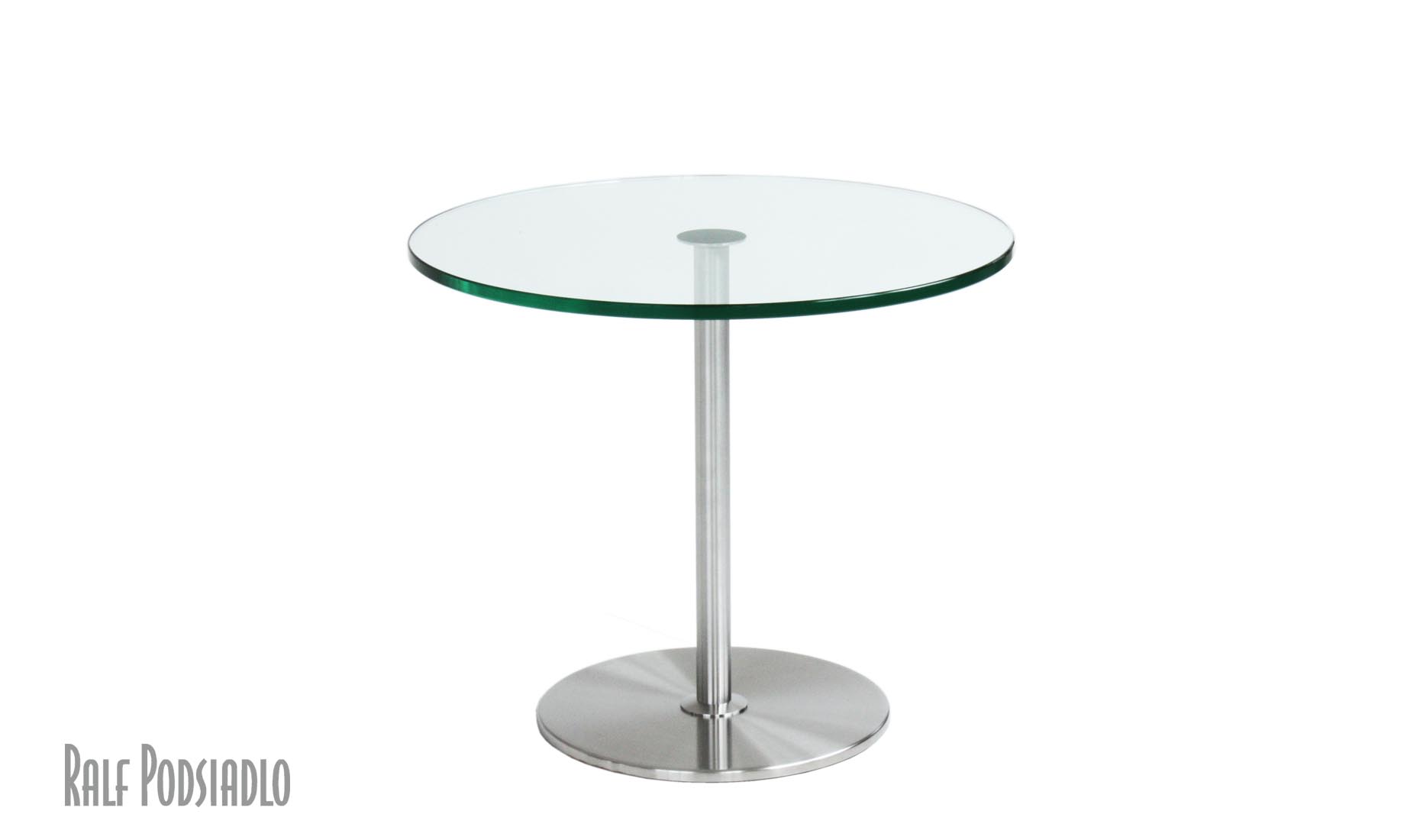 CENTRO runde Beistelltische nach Maß, Glasplatte D50cm