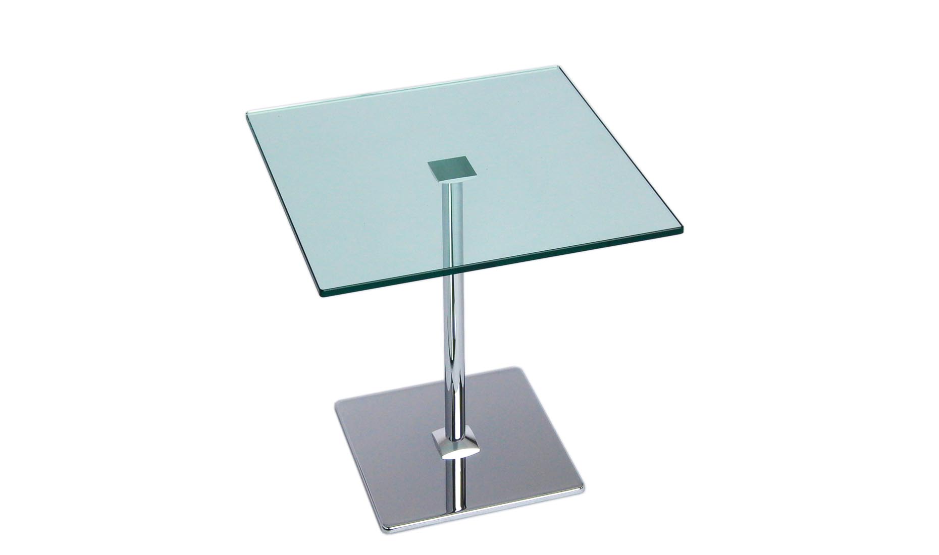 Glastische - Beistelltische quadratisch Gestell Chrom