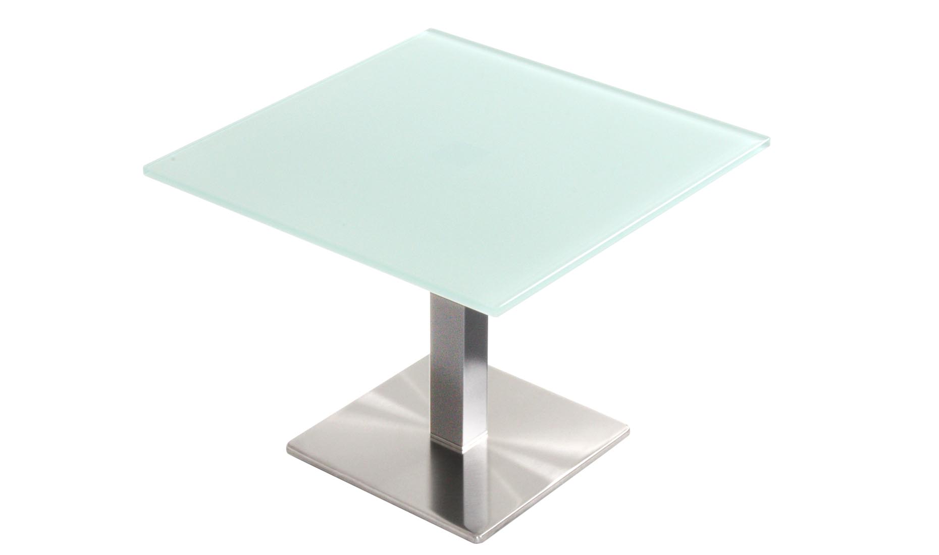 moderner Beistelltisch nach Maß - weiß-lackiertes Glas