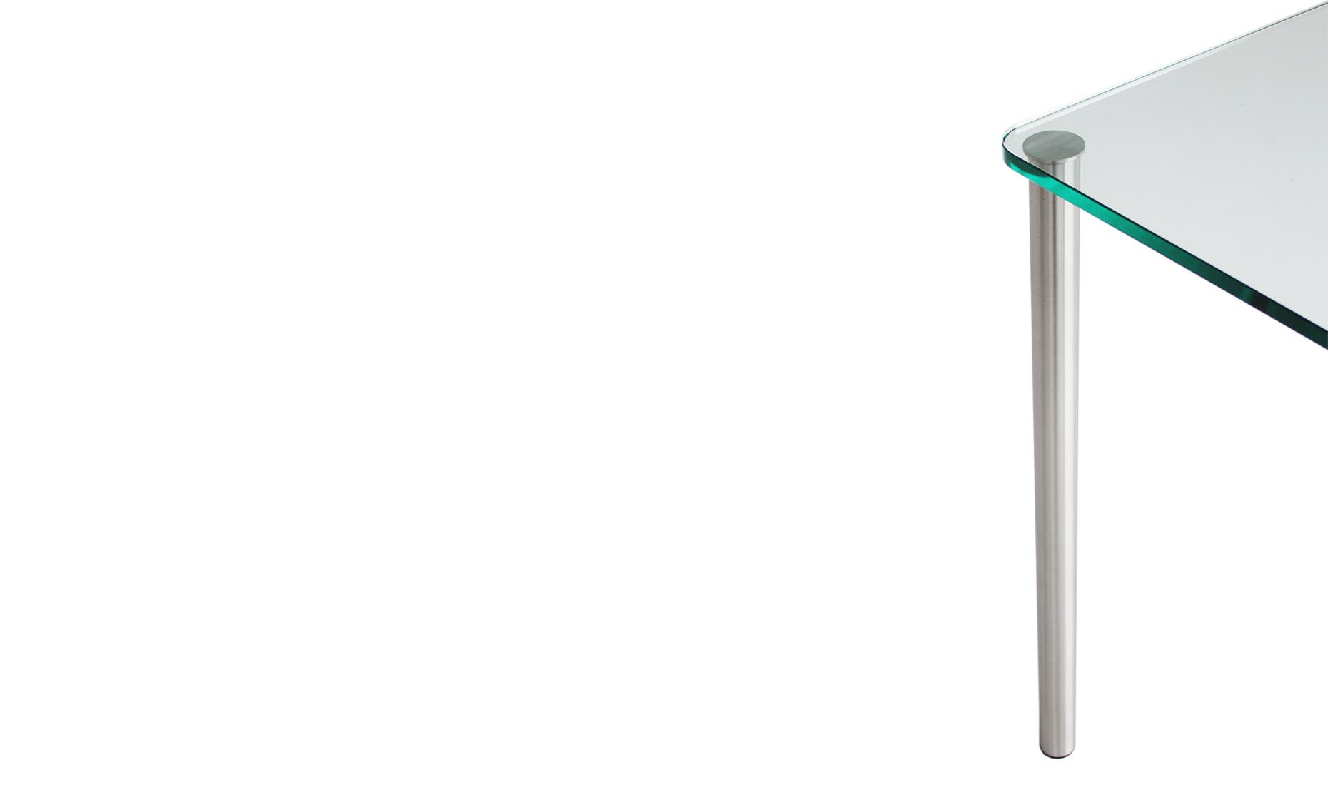 Esstische mit Glasplatte - Tischplatten nach Maß - Glas - Satinato, Optiwhite - Edelstahl oder Stahl verchromt