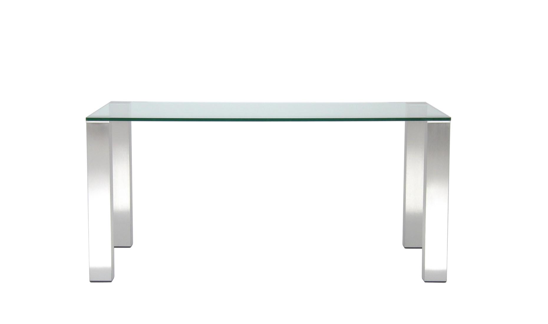 Glastisch / Esstische CUB-100-OUT Edelstahl geschliffen