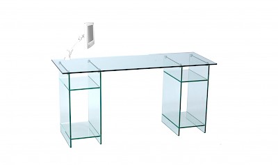 Schreibtische mit Glascontainer für PC - Tische nach Maß