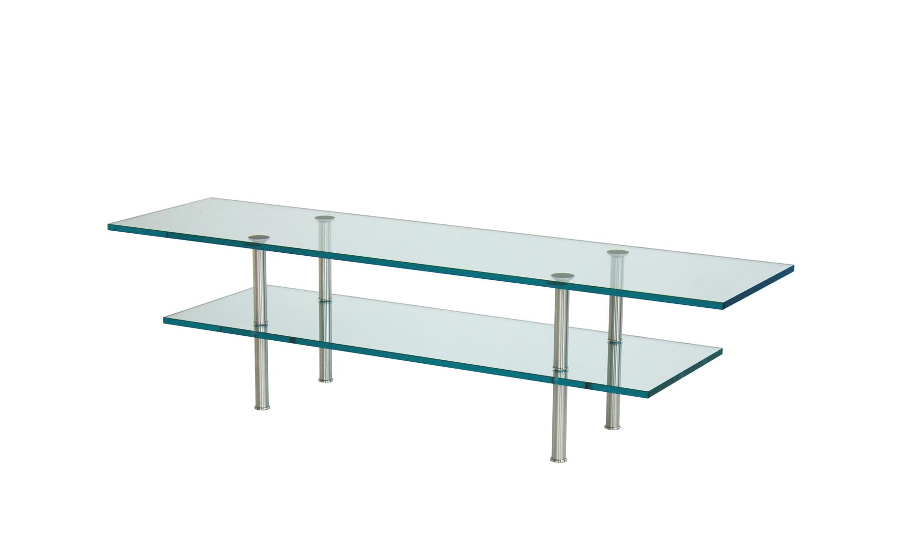 side table - Glas und Metall - Regal für Fernseher - Ausführung nach Kundenwunsch - Floatglas