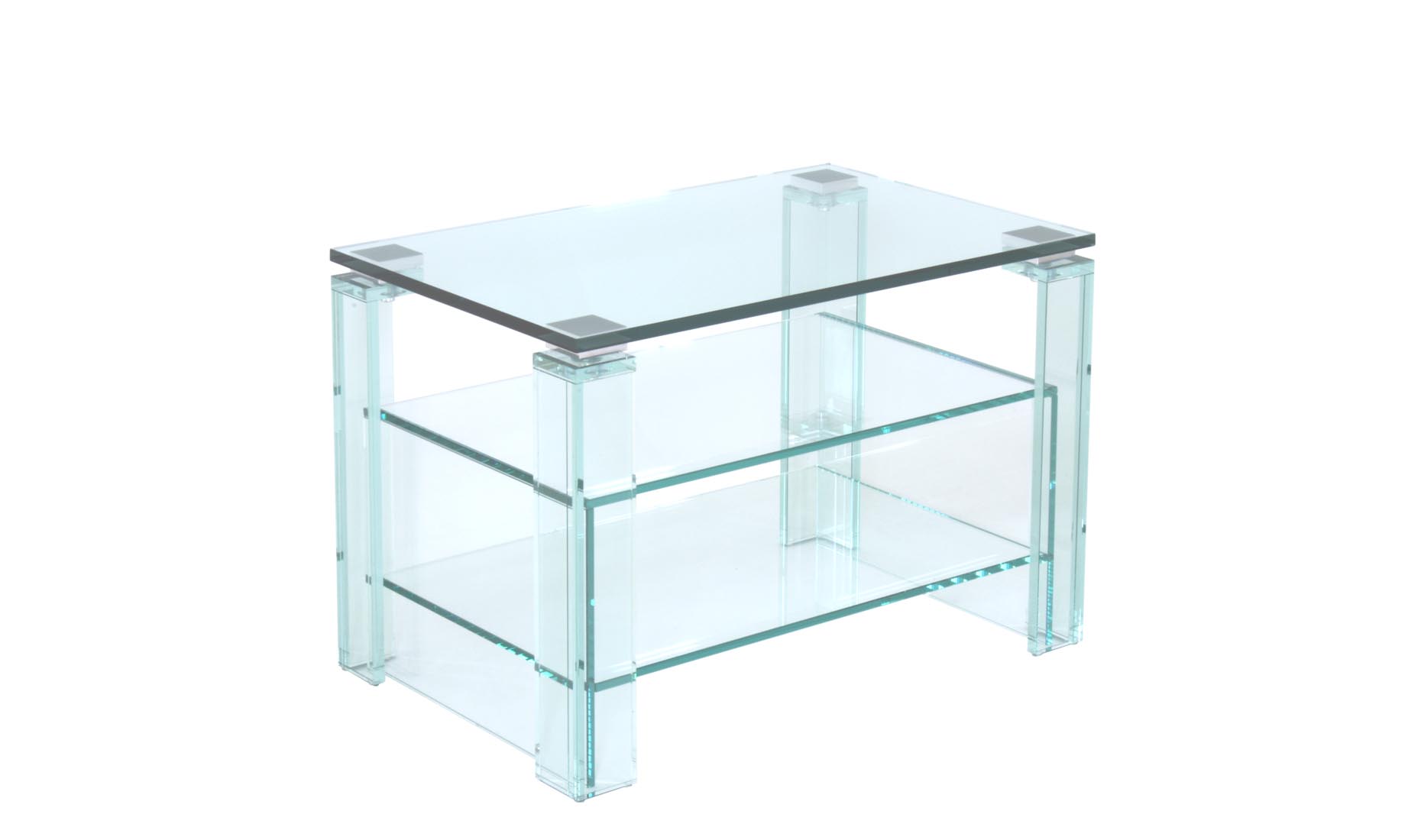 TV HiFi Glas Regal nach Maß - uv-verklebtes Floatglas, helles (Optiwhite)