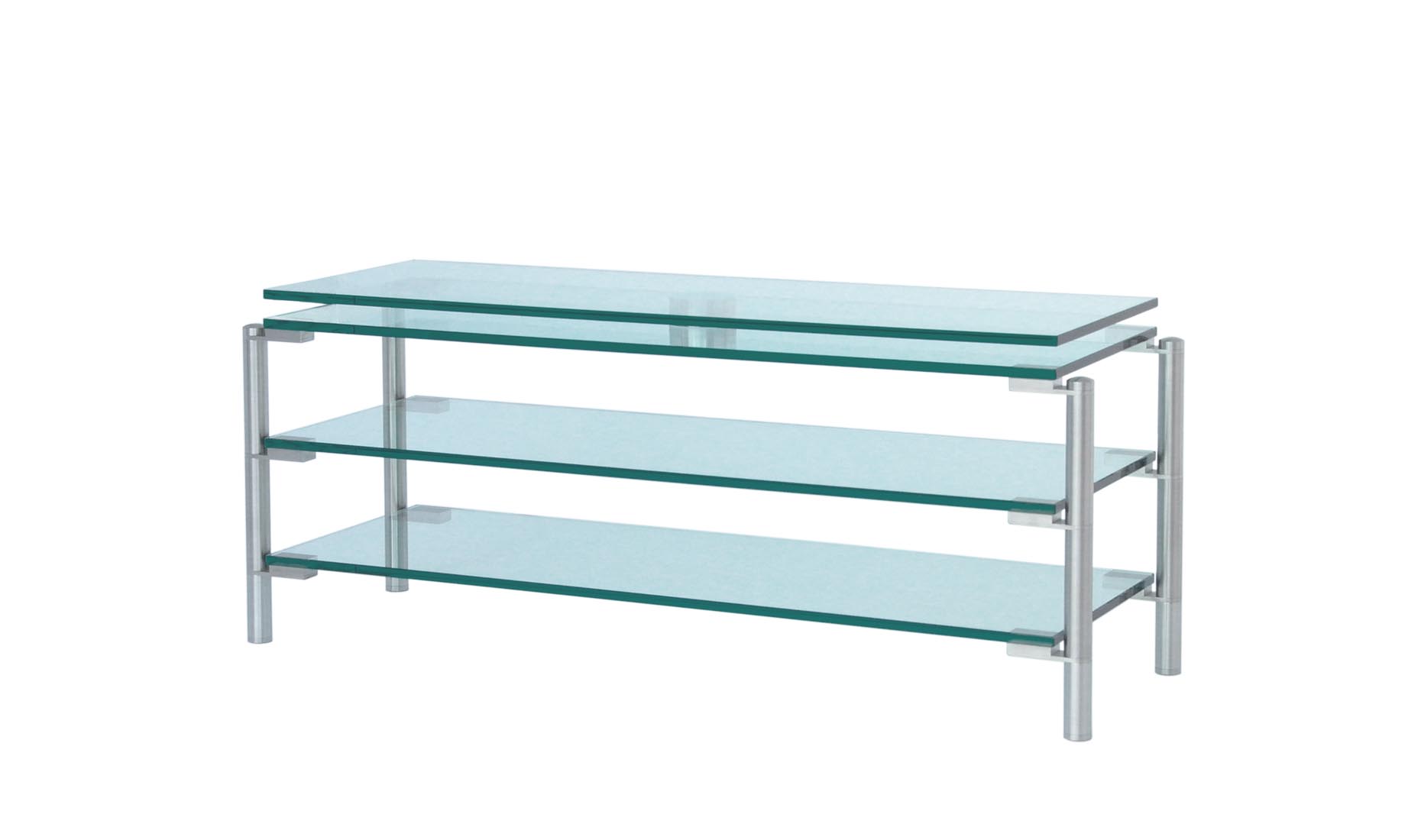 Designer-TV-Regale, TV-Racks, Glas-Sideboards nach Maß - Glasmöbl - UV-Verklebt, Edelstahl