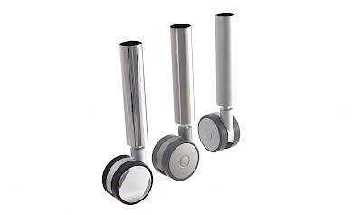 Glasmöbel-Rollen it SP D60mm Chrom-, Nickel- und Alufarbig