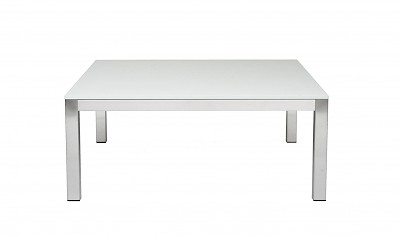 Maßtisch mit Edelstahlrahmen und satinierter Optiwhite-Glasplatte
