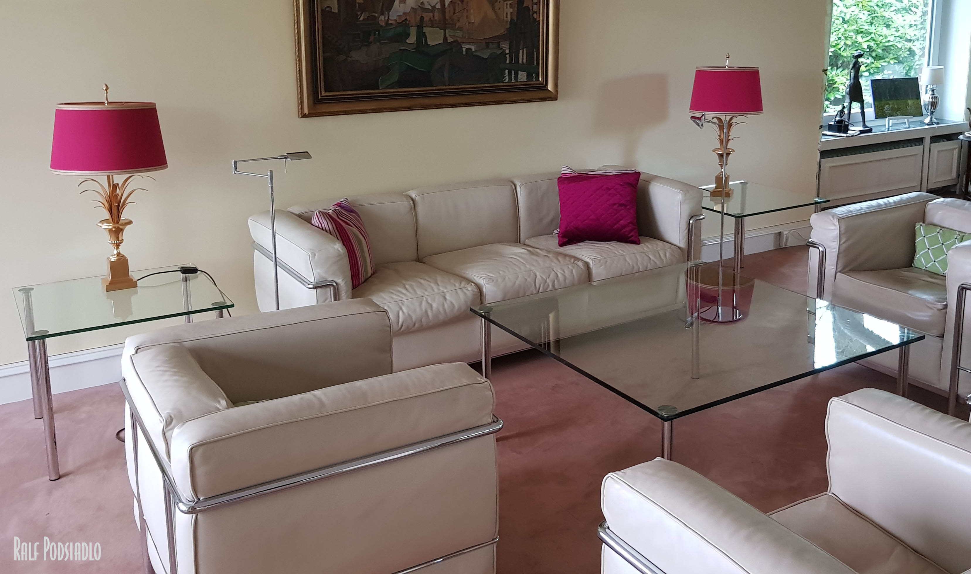 Couchtische, Glasplatten nach Maß, Gestell: Edelstahl, poliert