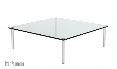 Glastisch OBJEKT-30, schlichter Couchtisch, reduzierte Form