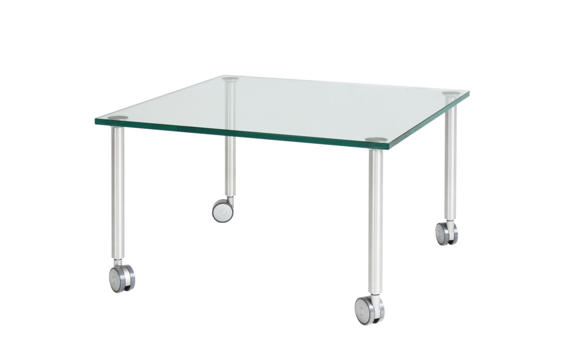 Beistelltisch auf Rollen nach Maß Glasplatte 70x70cm