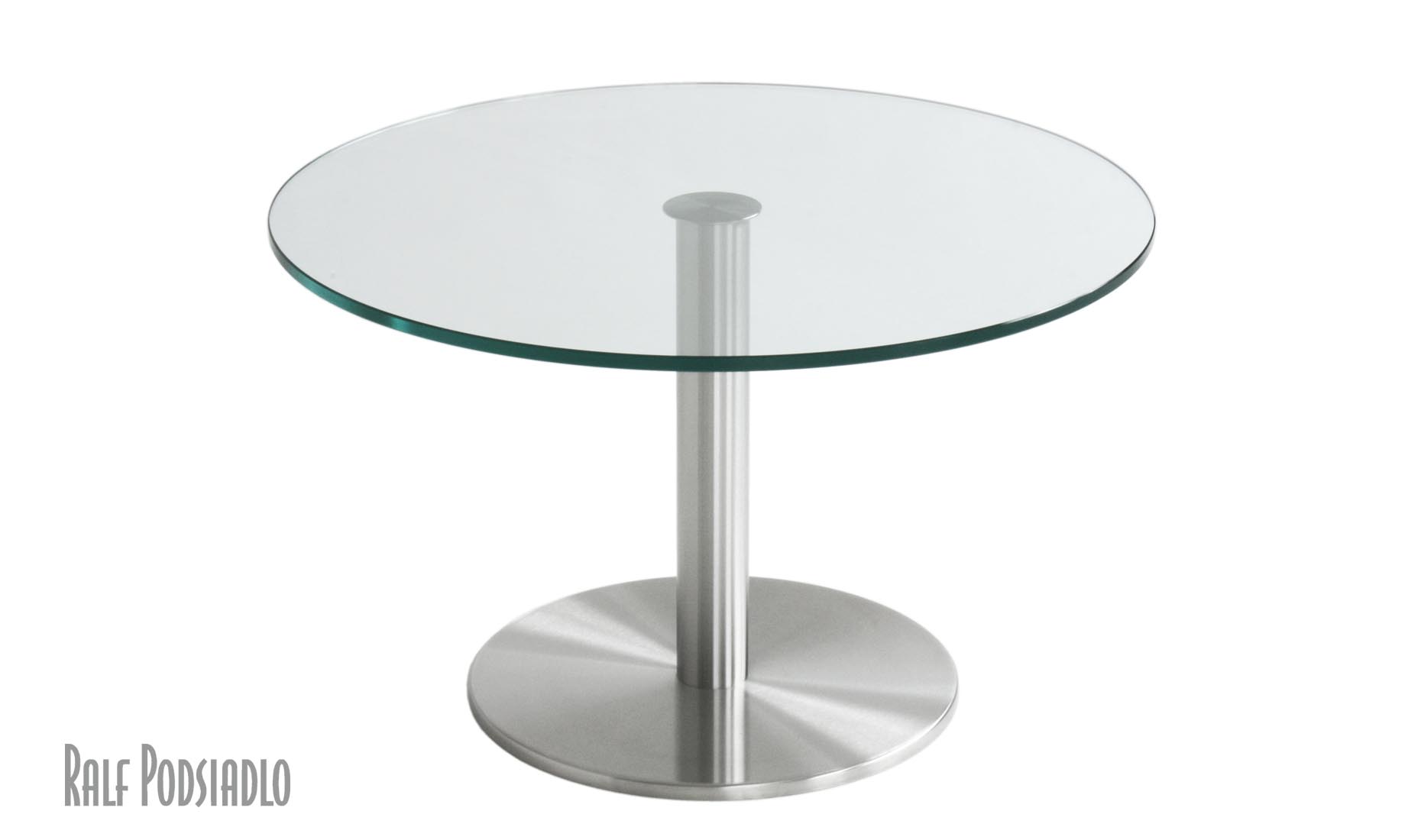 Säulen-Tische, Glastische nach Maß - Glasplatte rund 70cm 80cm 90cm