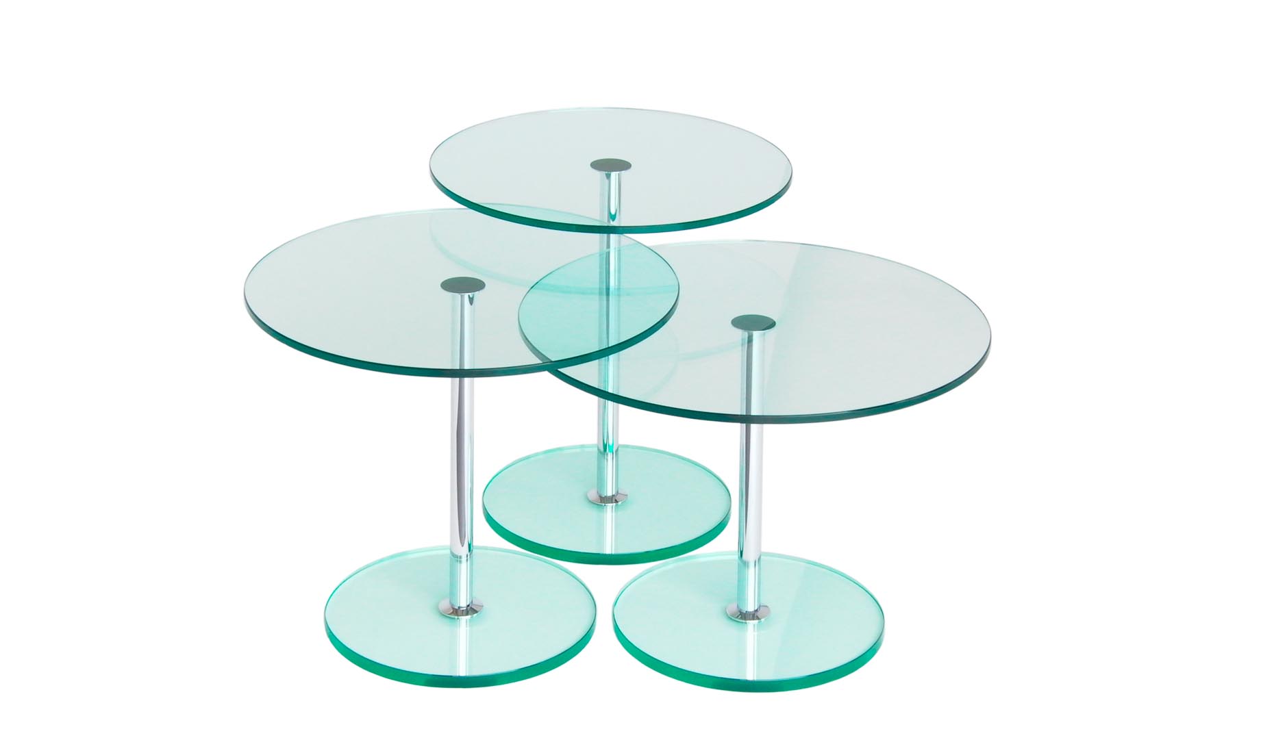 Beistelltische nach Maß CENTRO BODEN-R-GLAS - Glas: klar, satiniert, lackiert, Optiwhite