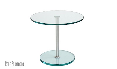 Glas-Beistelltische nach Maß CENTRO Bodenplatte aus Glas