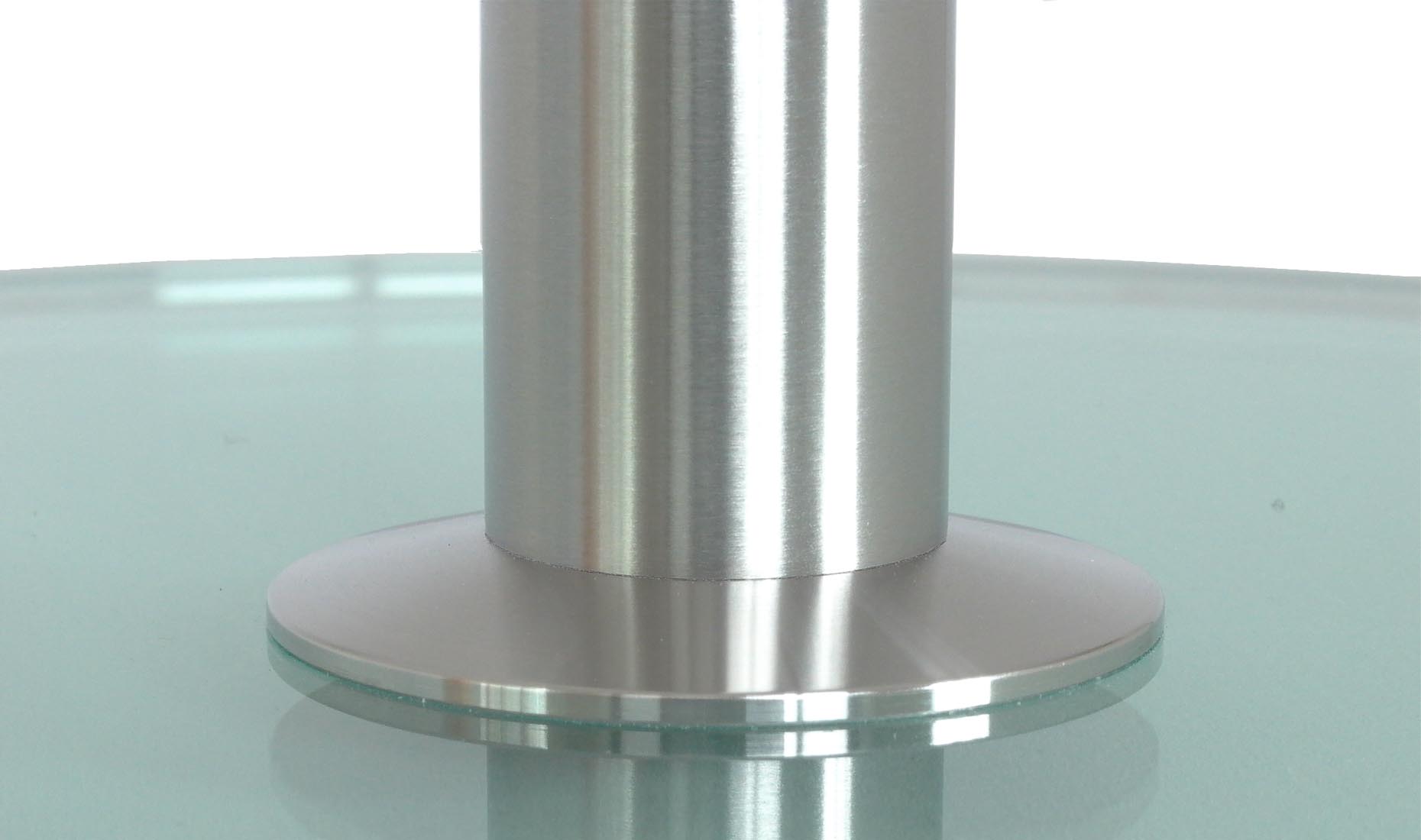 Glas -Beistelltische CENTRO BODEN-R-GLAS Edelstahl geschliffen