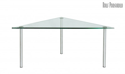 Ecktisch Dreieck-Form, auf Maß - Glasplatte klar