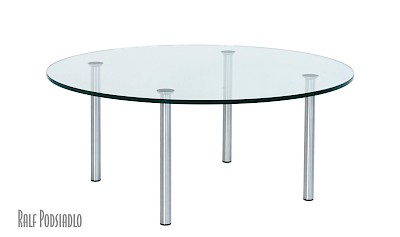 Glastische Couchtische Beistelltische runde Glasplatte D90cm