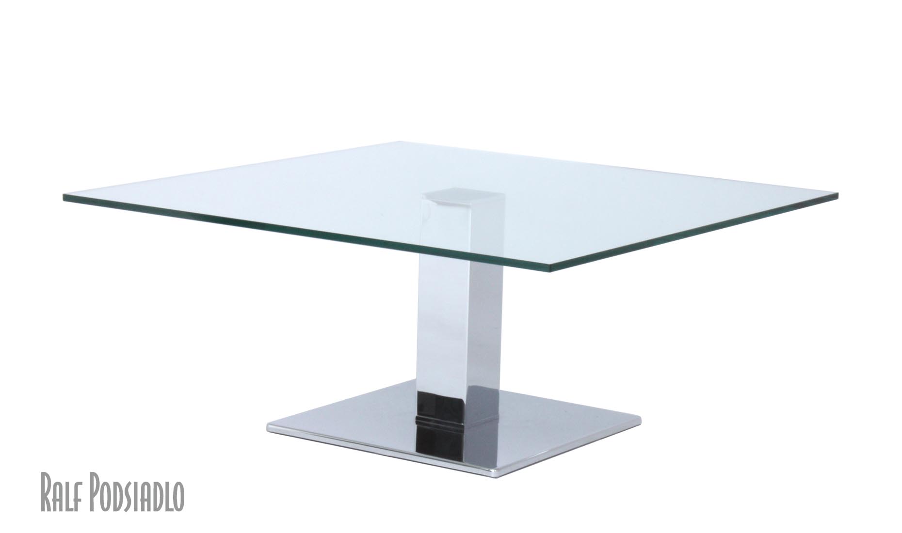 Clubtische aus Glas CUB-CENTRO quadratische Säule