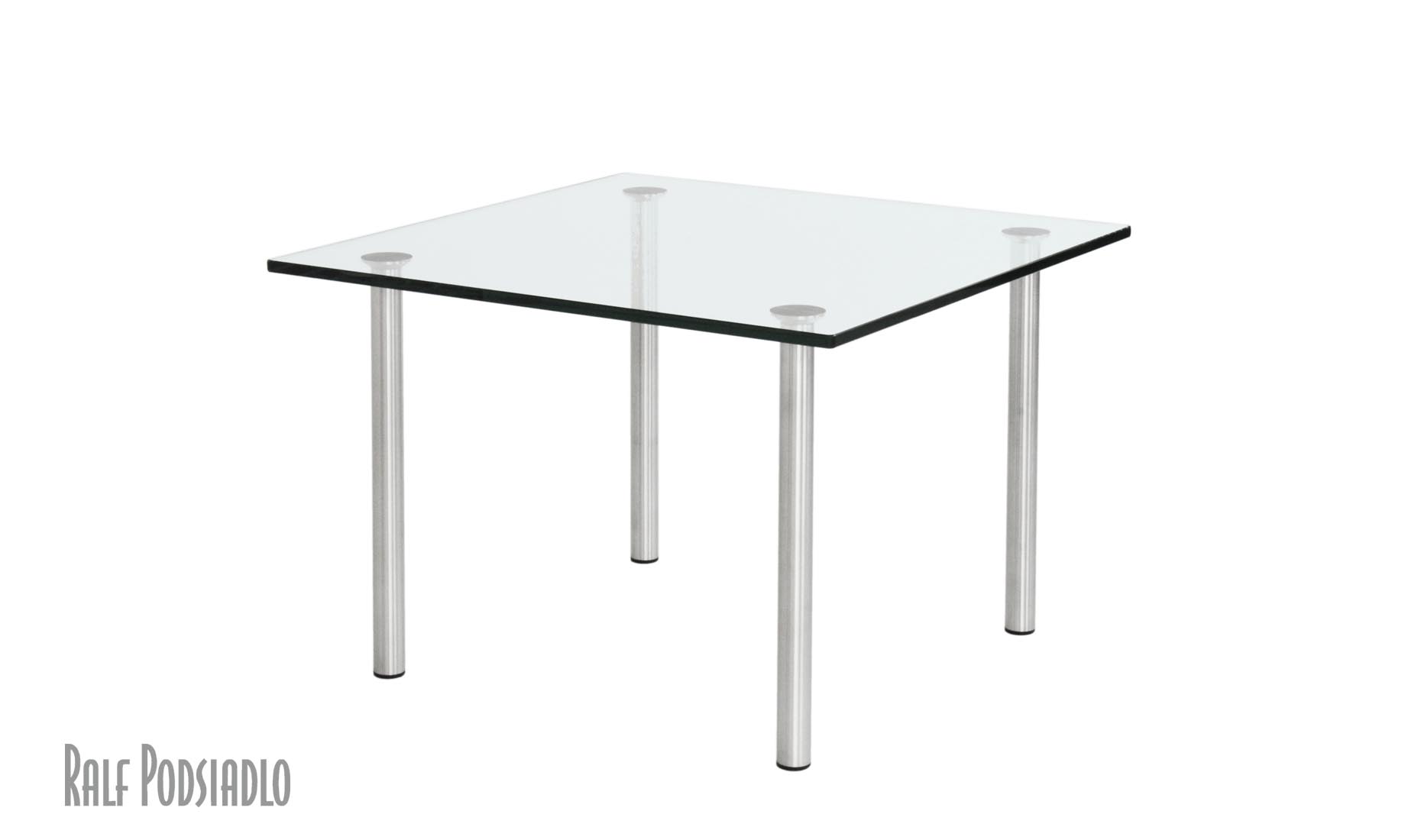 Couchtisch Glas quadratisch 60x60cm Tischbeine Innen