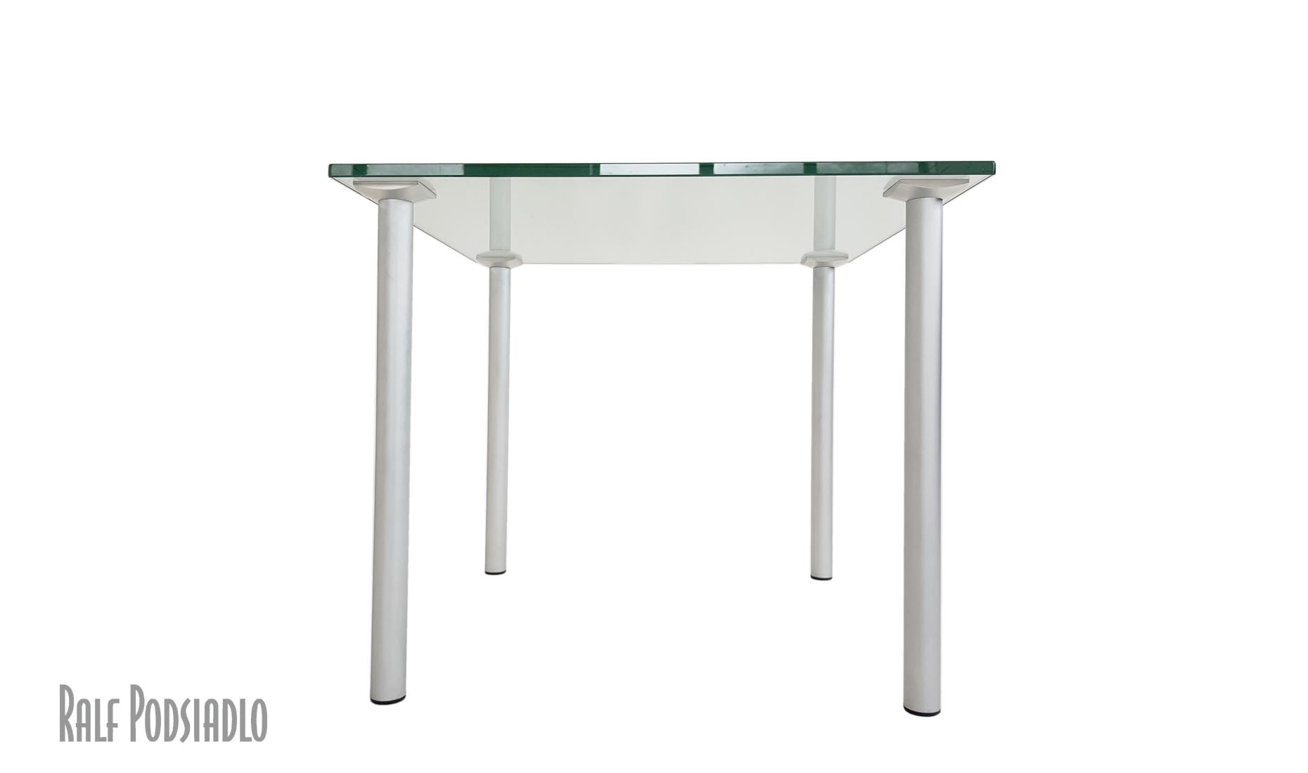 Beistelltische Klarglas 12mm stark 55x55cm Edelstahl oder Chrom matt